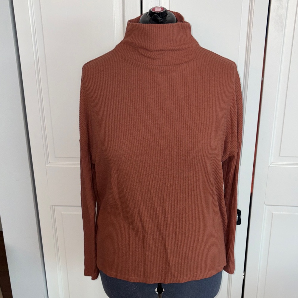 a new day Women's Cowl Neck Sweater in Rust
